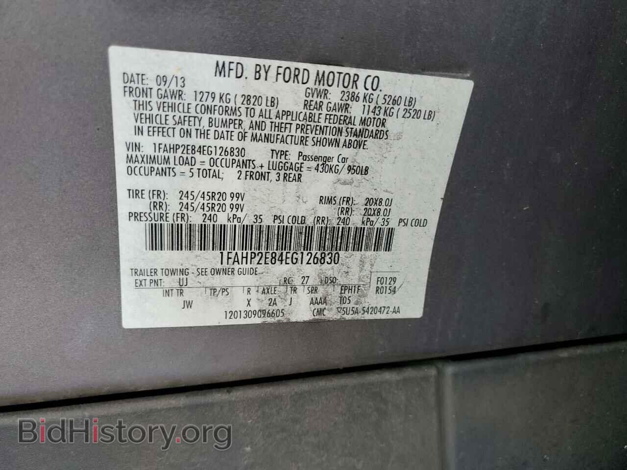 2014 FORD TAURUS - VIN: 1FAHP2E84EG126830 - Фото 12
