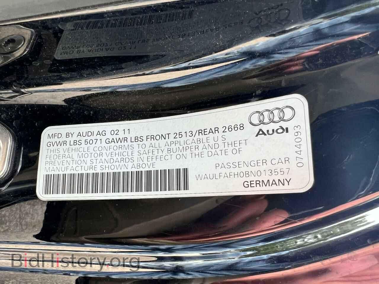 2011 AUDI A5 - VIN: WAULFAFH0BN013557 - Фото 10