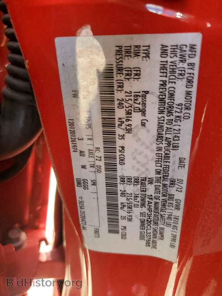 2012 FORD ALL Models - VIN: 1FAHP3H20CL337685 - Фото 12
