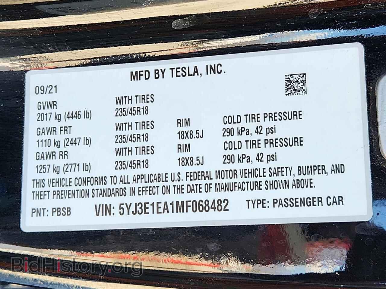 2021 TESLA MODEL 3 - VIN: 5YJ3E1EA1MF068482 - Photo 13