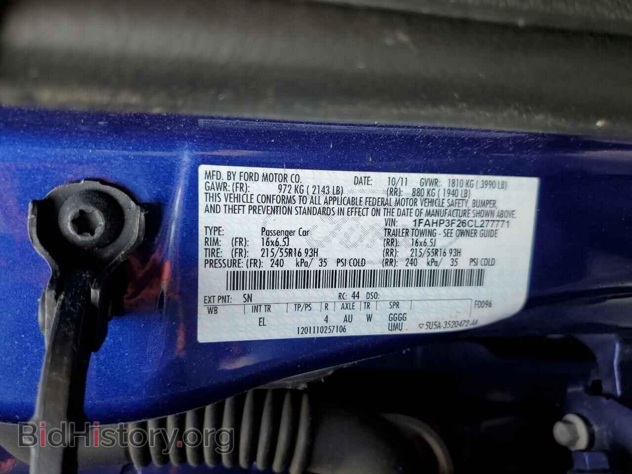 2012 FORD FOCUS - VIN: 1FAHP3F26CL277771 - Фото 12