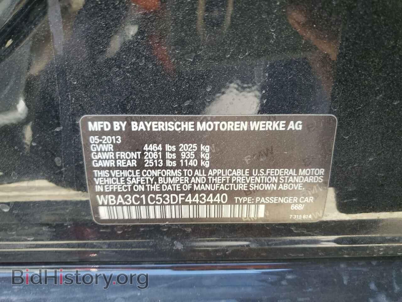 2013 BMW 3 SERIES - VIN: WBA3C1C53DF443440 - Фото 13