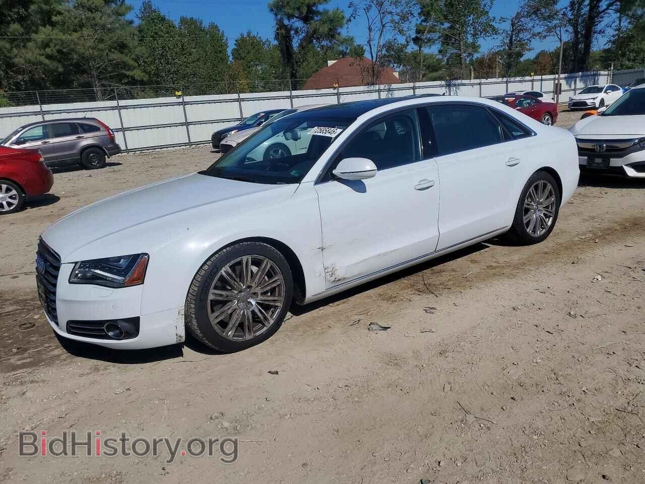 2012 Audi A8 L Quattro (VIN WAURVAFD8CN013205) — photo 1 of 12, Copart, damage: side