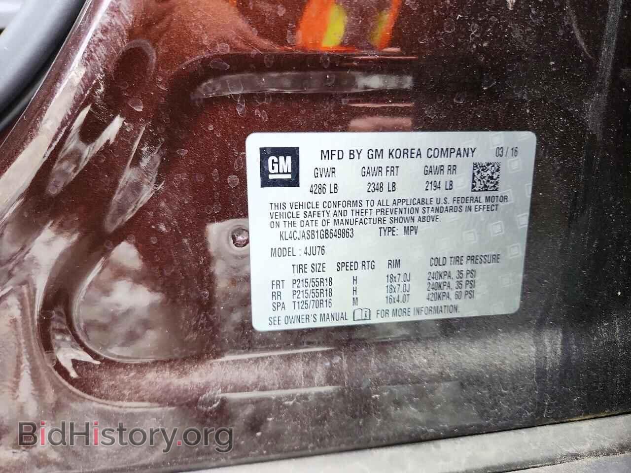 2016 BUICK ENCORE - VIN: KL4CJASB1GB649863 - Photo 13
