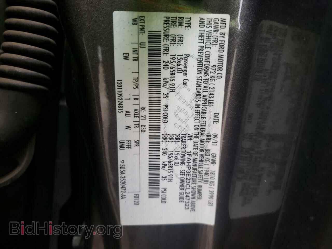 2012 FORD FOCUS - VIN: 1FAHP3E23CL247323 - Фото 12