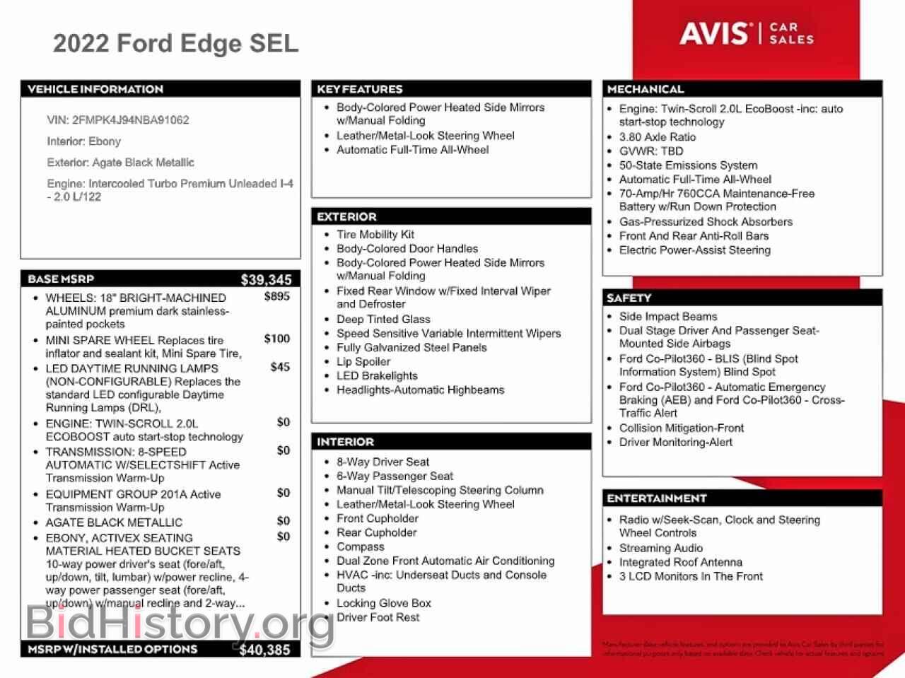 2022 FORD EDGE - VIN: 2FMPK4J94NBA91062 - Фото 13