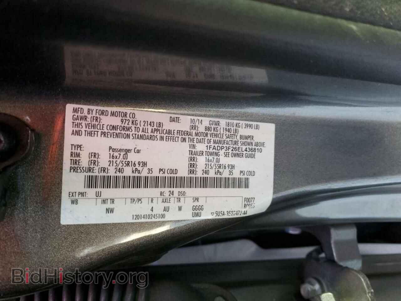 2014 FORD FOCUS - VIN: 1FADP3F26EL436810 - Фото 12