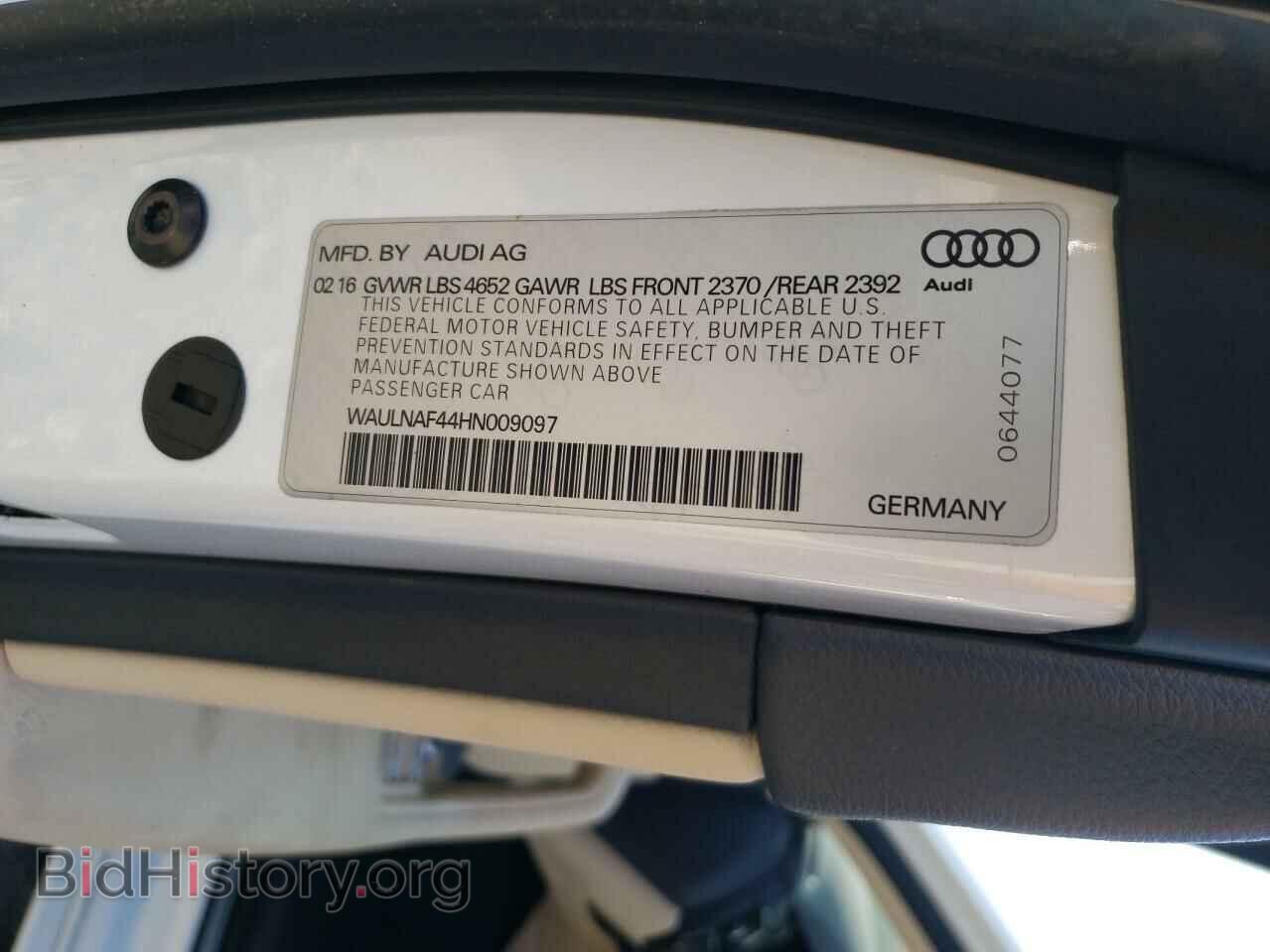2017 AUDI A4 - VIN: WAULNAF44HN009097 - Фото 12