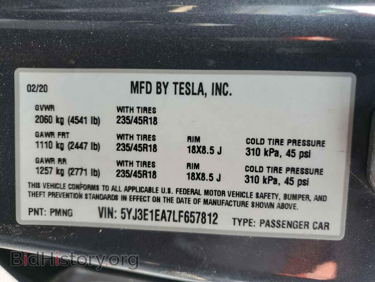 2020 TESLA MODEL 3 - VIN: 5YJ3E1EA7LF657812 - Фото 12