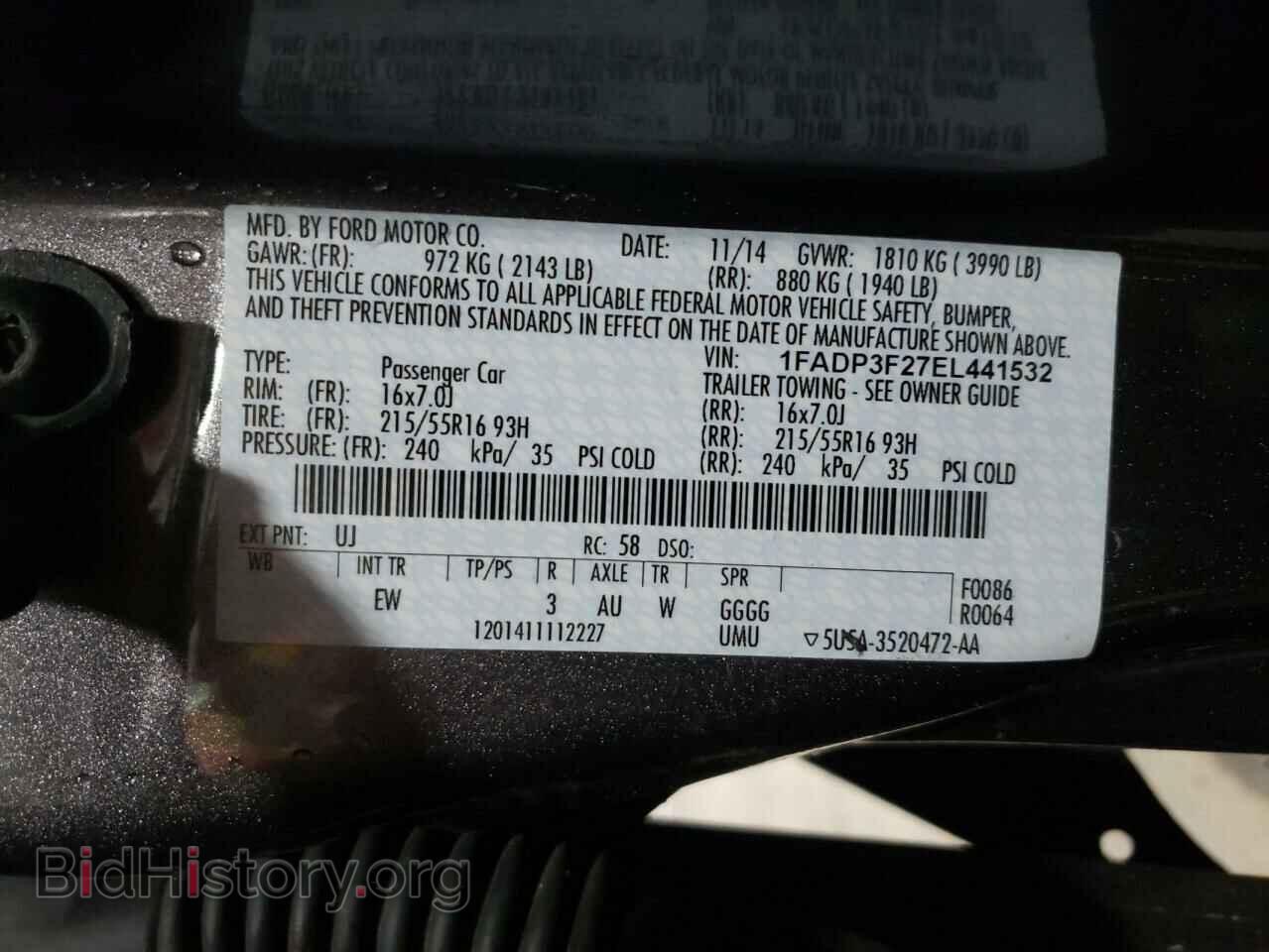 2014 FORD FOCUS - VIN: 1FADP3F27EL441532 - Фото 12