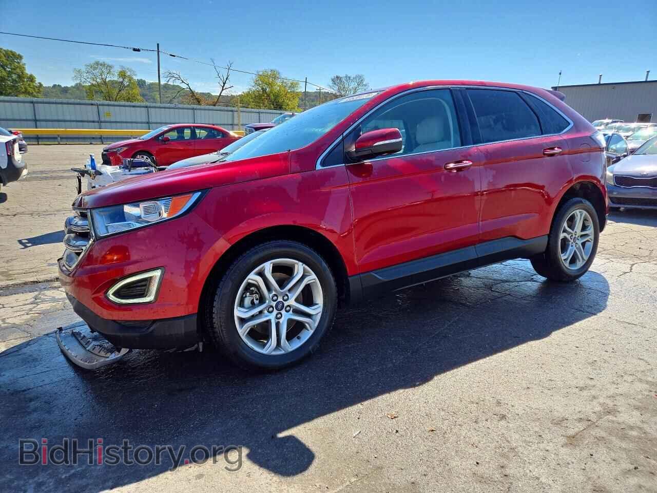 2018 Ford EDGE Titanium (VIN 2FMPK3K82JBC09541) — photo 1 of 15, Copart, damage: front end