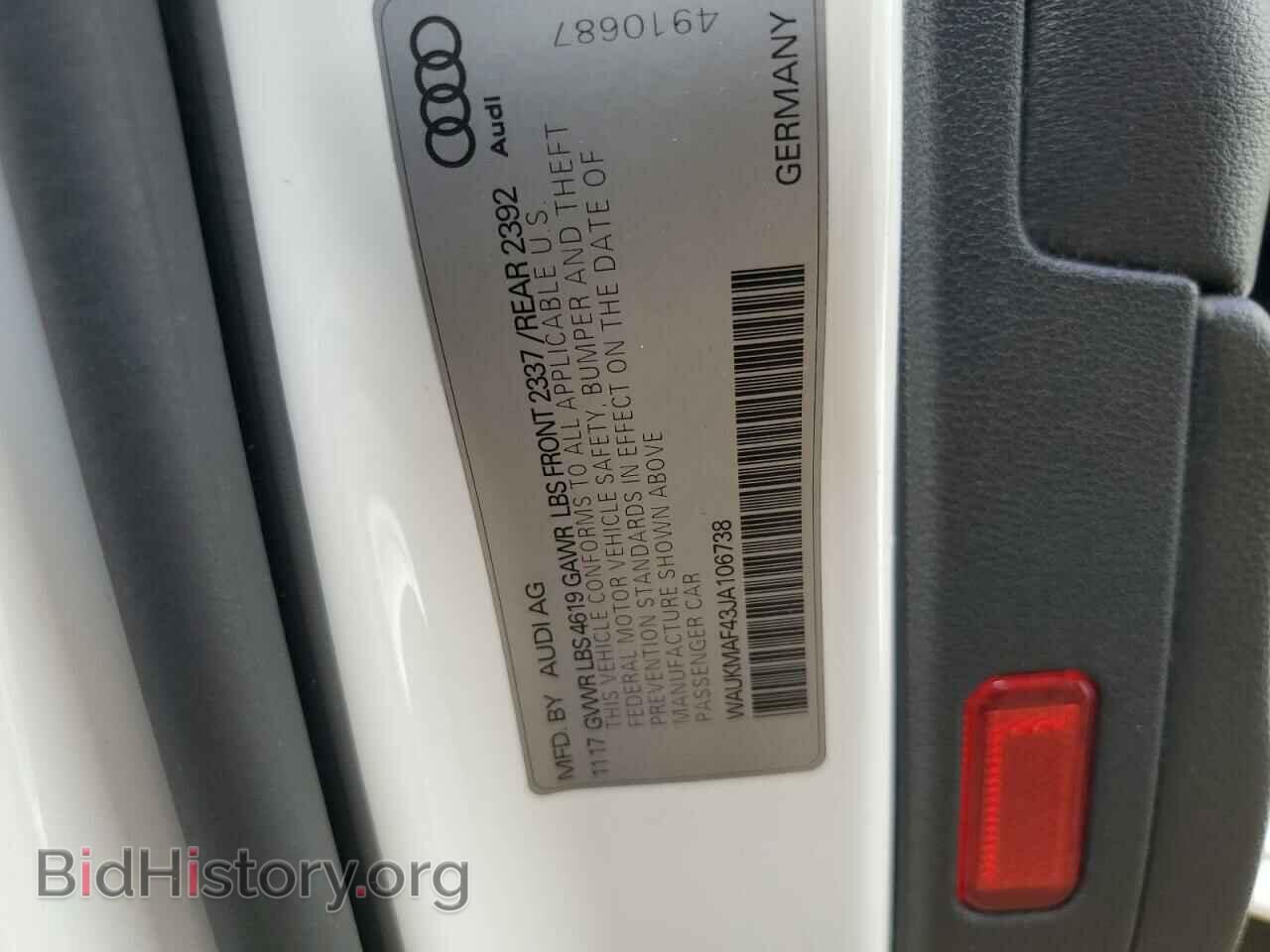 2018 AUDI A4 - VIN: WAUKMAF43JA106738 - Фото 12