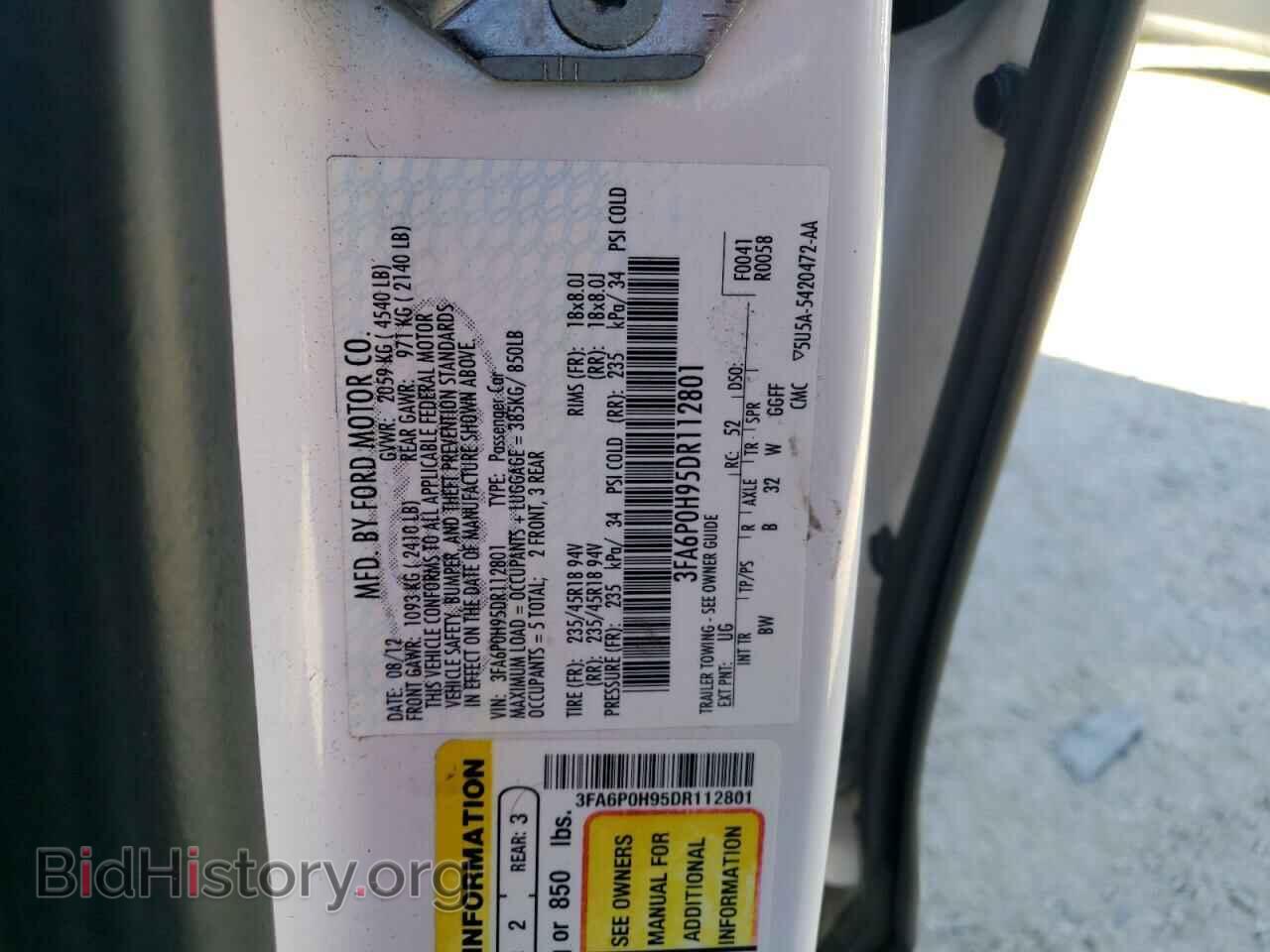 2013 FORD FUSION - VIN: 3FA6P0H95DR112801 - Фото 13