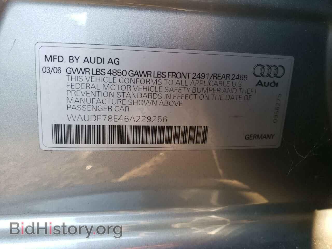 2006 AUDI A4 - VIN: WAUDF78E46A229256 - Фото 12