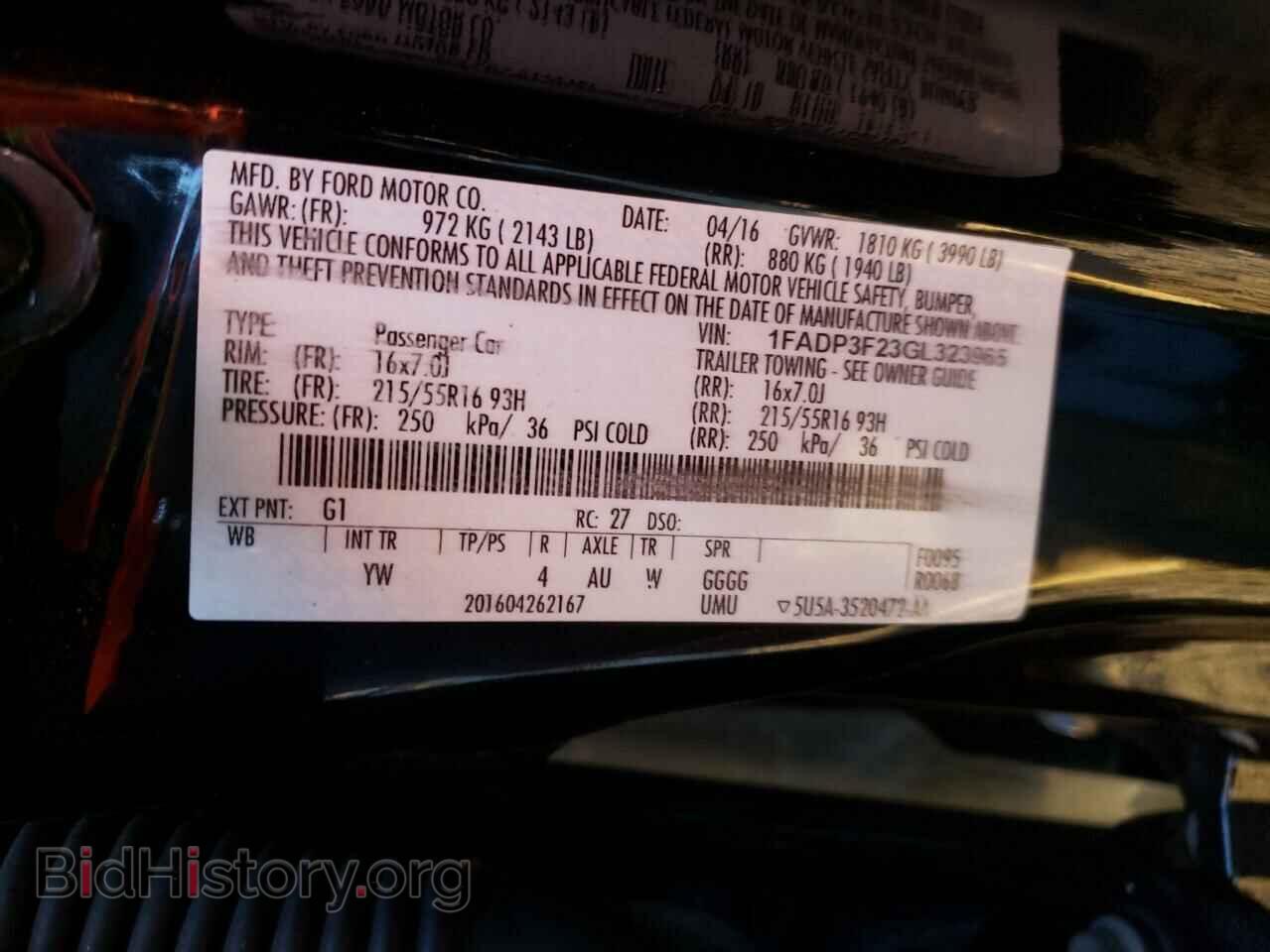 2016 FORD FOCUS - VIN: 1FADP3F23GL323965 - Фото 12