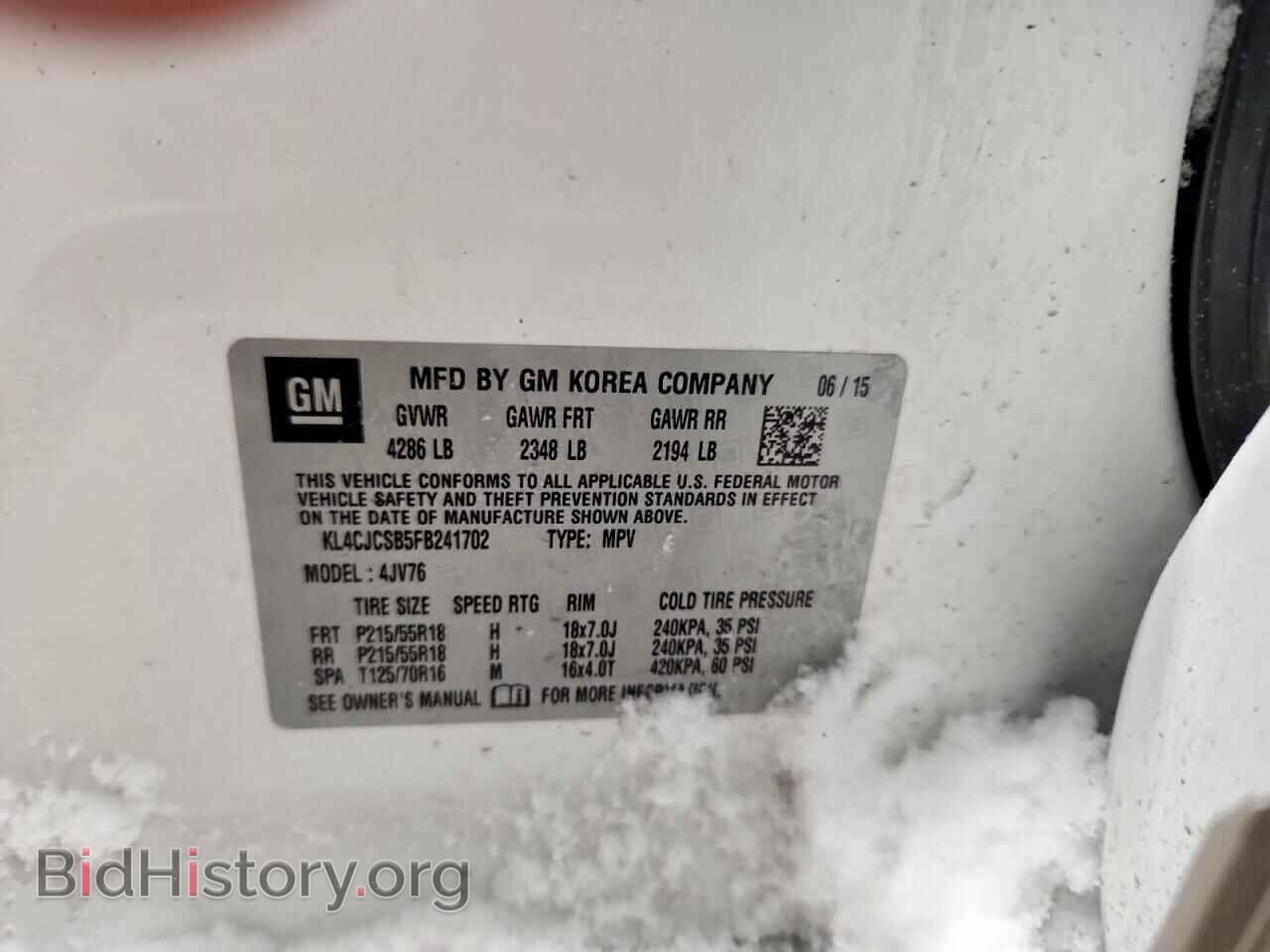 2015 BUICK ENCORE - VIN: KL4CJCSB5FB241702 - Фото 14