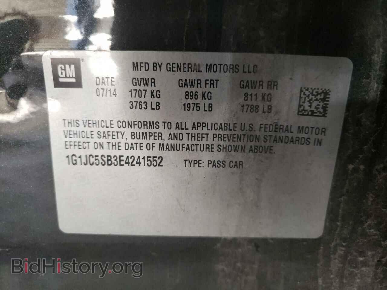 2014 CHEVROLET SONIC - VIN: 1G1JC5SB3E4241552 - Фото 12