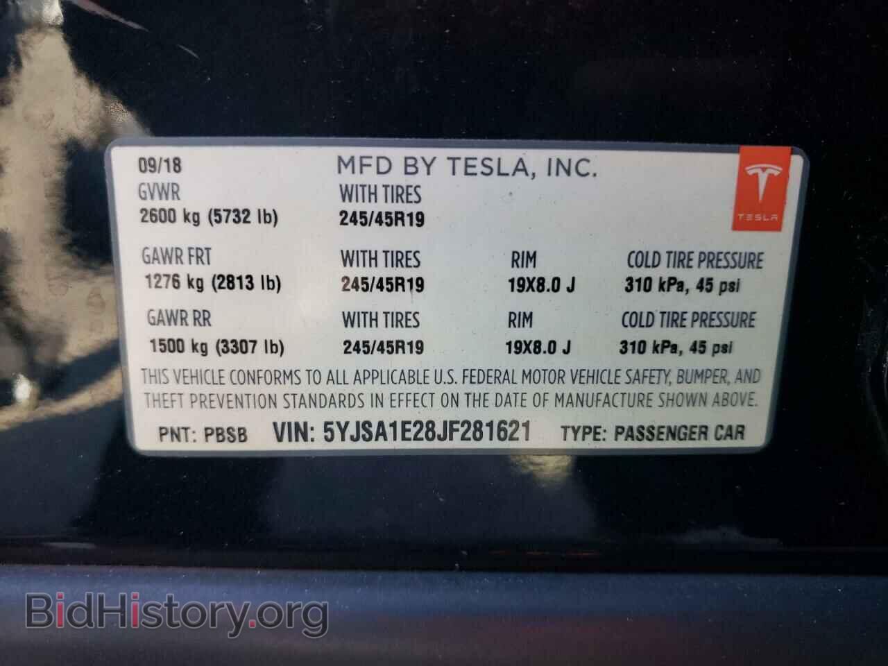2018 TESLA MODEL S - VIN: 5YJSA1E28JF281621 - Photo 12