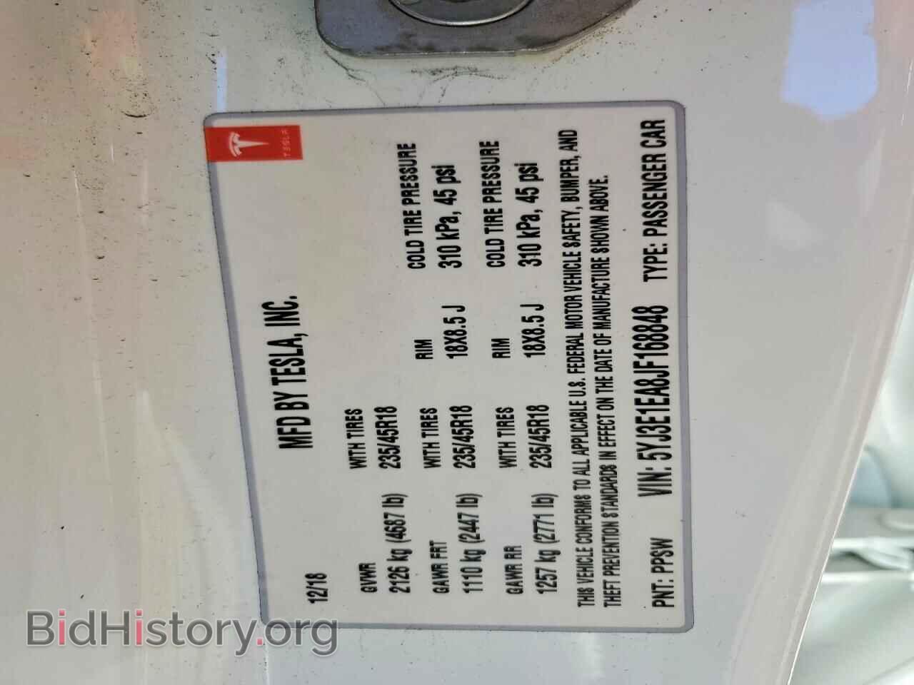 2018 TESLA MODEL 3 - VIN: 5YJ3E1EA8JF168848 - Photo 13