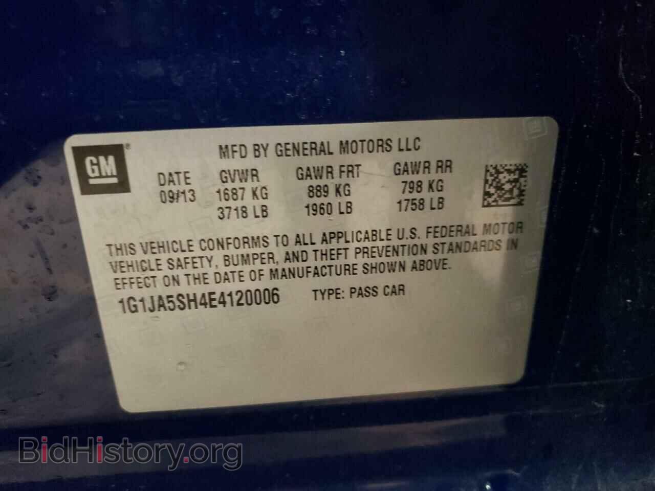 2014 CHEVROLET SONIC - VIN: 1G1JA5SH4E4120006 - Фото 13
