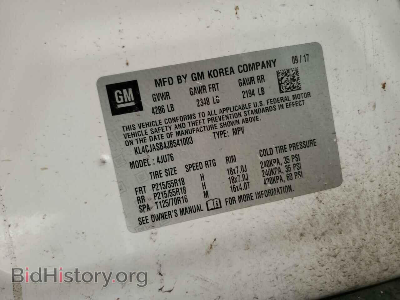 2018 BUICK ENCORE - VIN: KL4CJASB4JB541003 - Фото 13