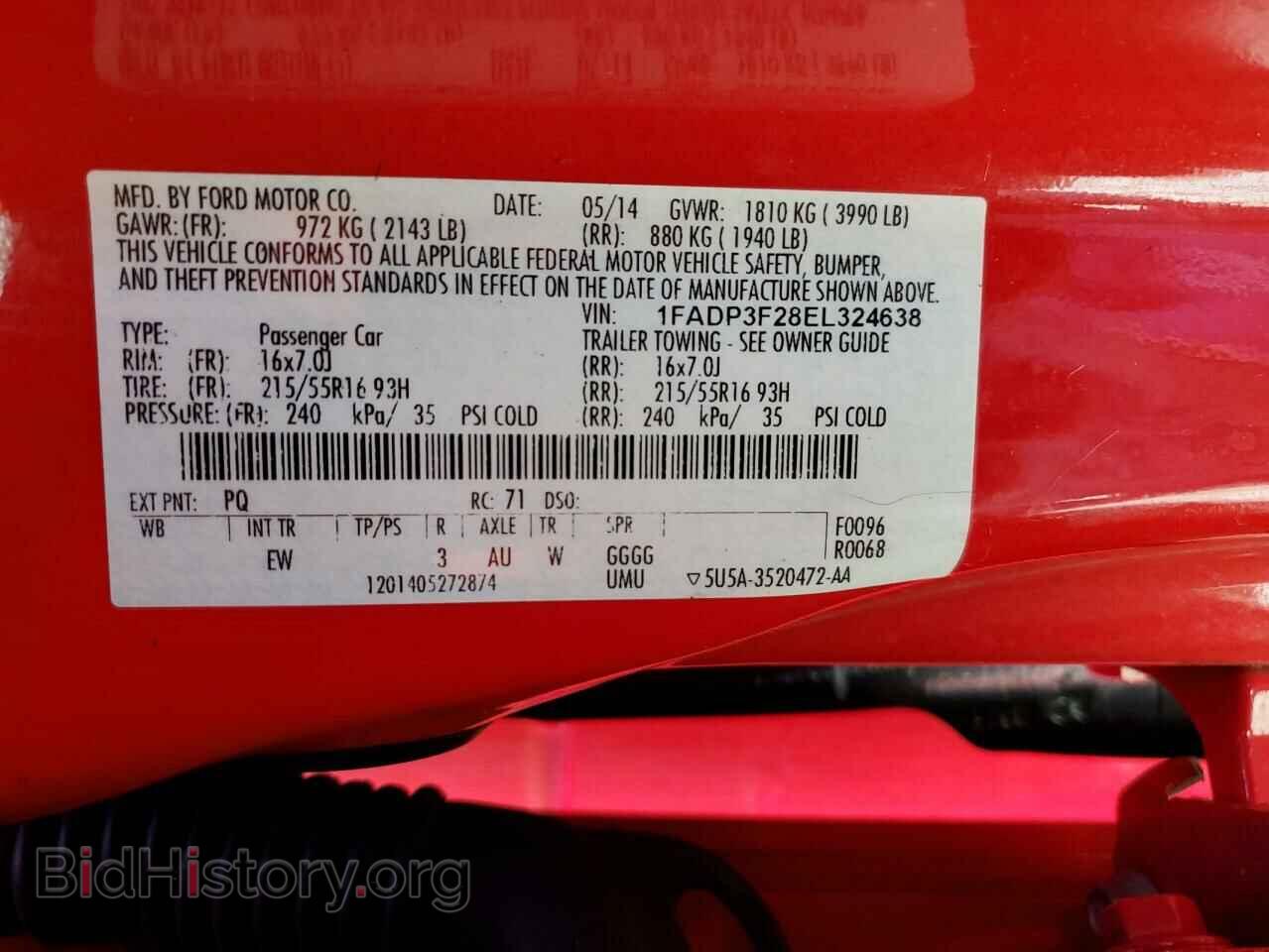 2014 FORD FOCUS - VIN: 1FADP3F28EL324638 - Фото 13