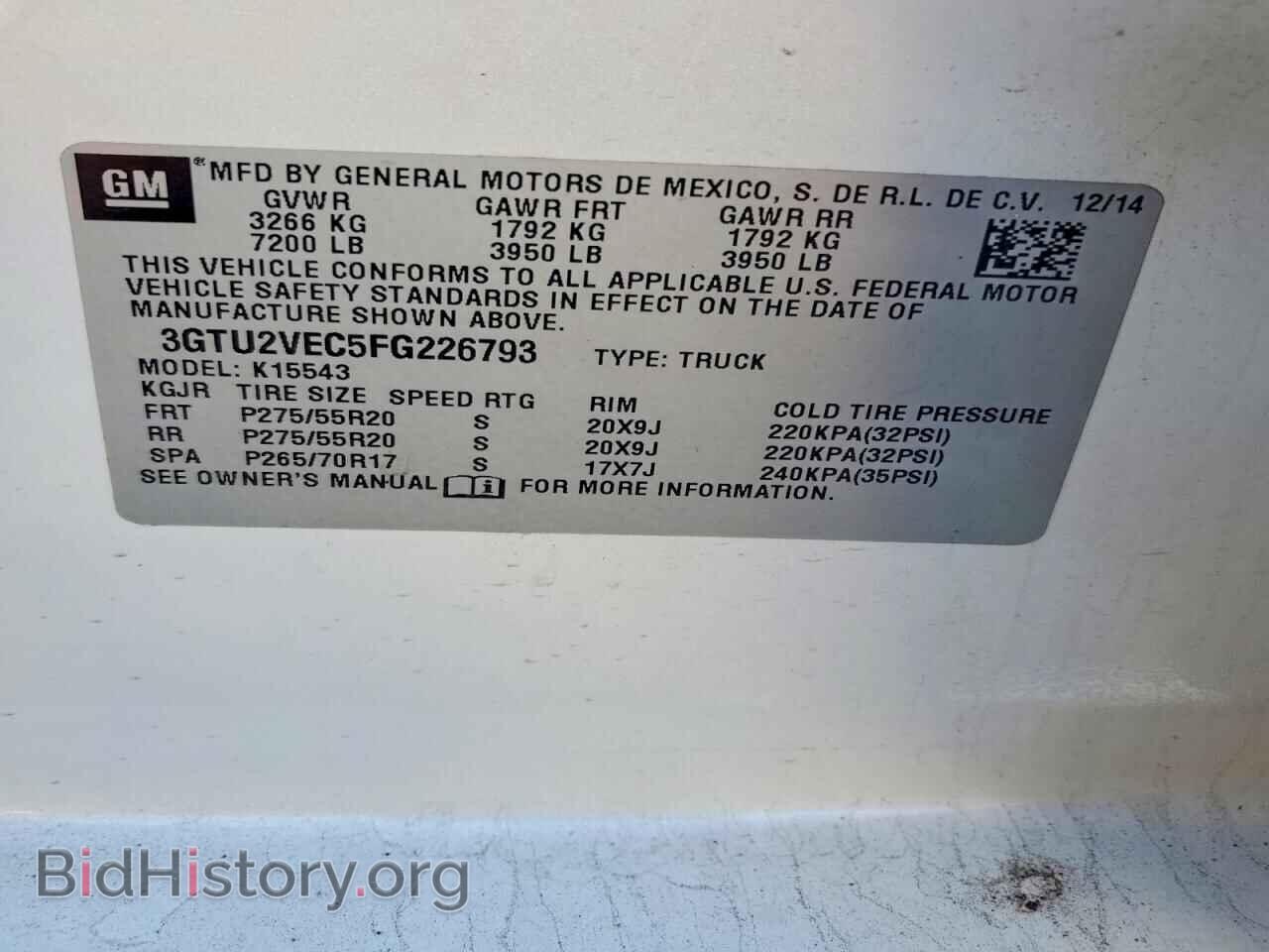 2015 GMC All Models - VIN: 3GTU2VEC5FG226793 - Photo 12