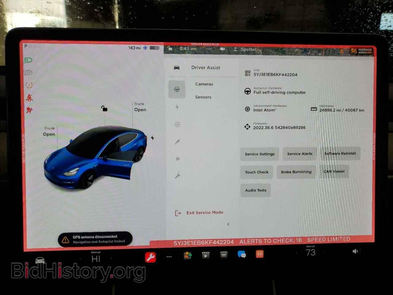 2019 TESLA MODEL 3 - VIN: 5YJ3E1EB6KF442204 - Фото 9