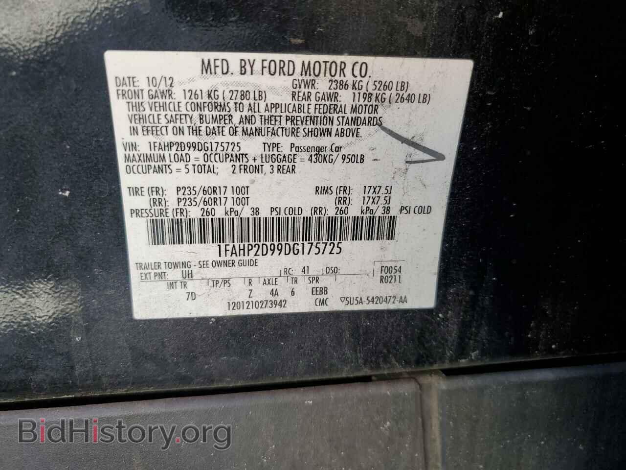 2013 FORD TAURUS - VIN: 1FAHP2D99DG175725 - Photo 12