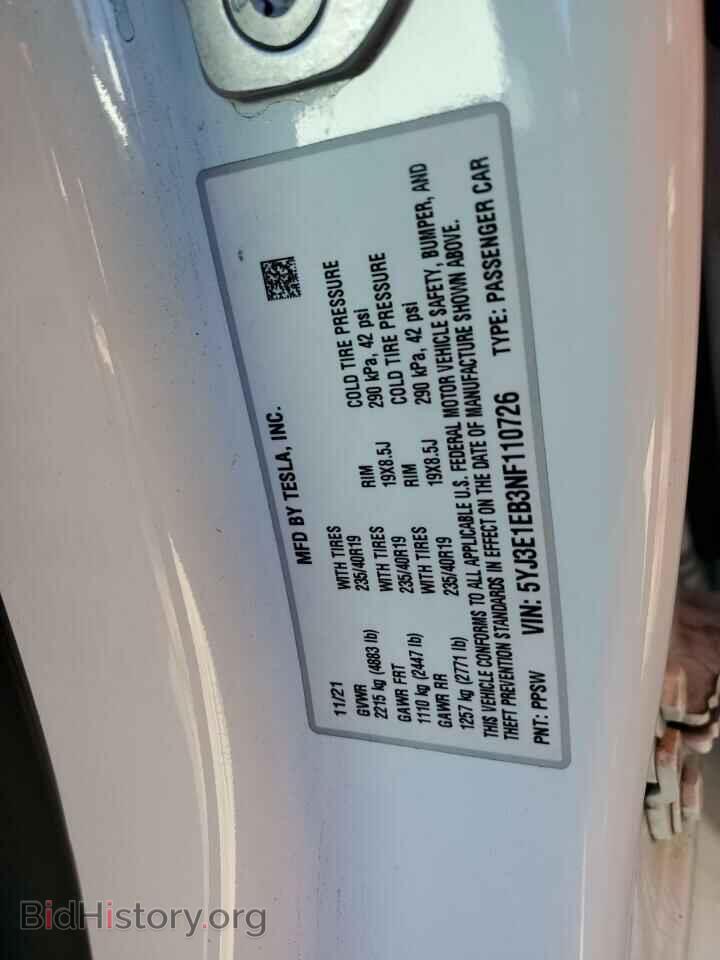 2022 TESLA MODEL 3 - VIN: 5YJ3E1EB3NF110726 - Photo 12
