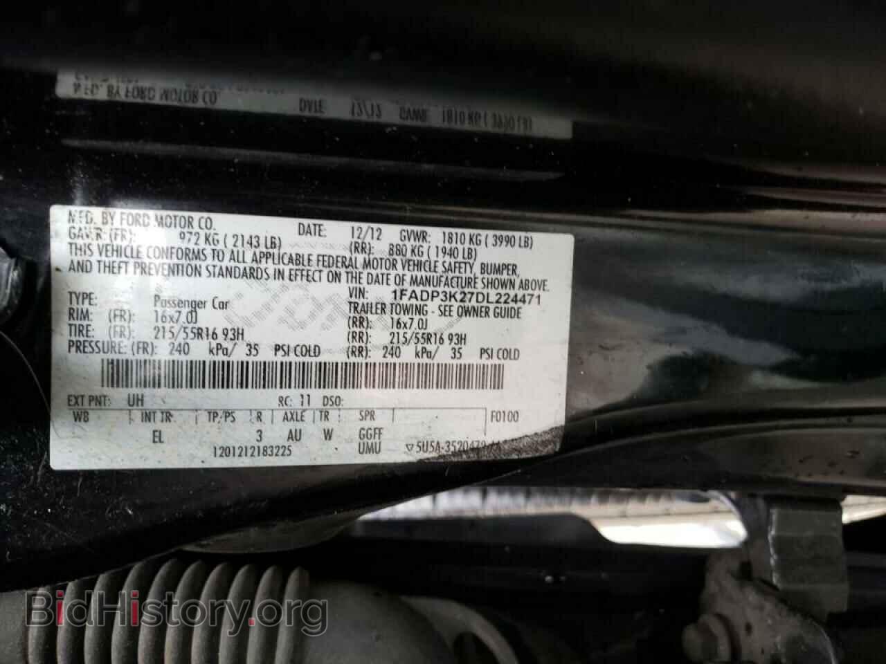 2013 FORD FOCUS - VIN: 1FADP3K27DL224471 - Фото 12