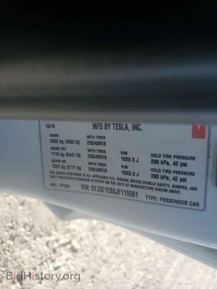 2018 TESLA MODEL 3 - VIN: 5YJ3E1EB8JF115561 - Фото 12