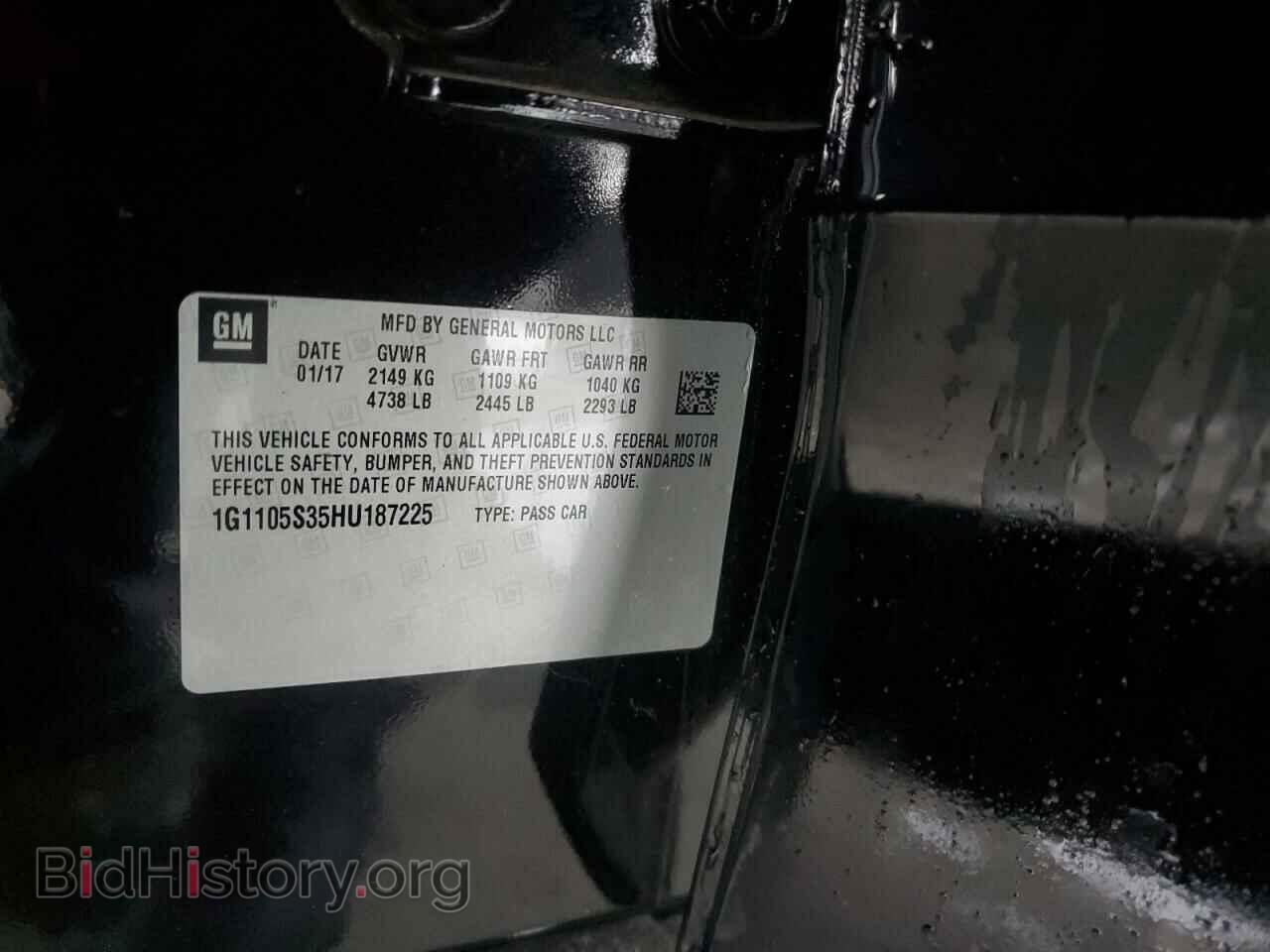 2017 CHEVROLET IMPALA - VIN: 1G1105S35HU187225 - Фото 12