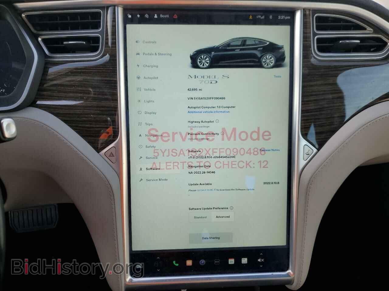 2015 TESLA MODEL S - VIN: 5YJSA1S2XFF090486 - Photo 9