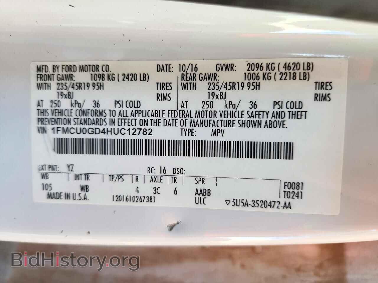 2017 FORD ESCAPE - VIN: 1FMCU0GD4HUC12782 - Photo 13