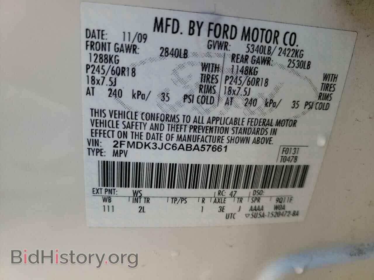 2010 FORD EDGE - VIN: 2FMDK3JC6ABA57661 - Фото 13