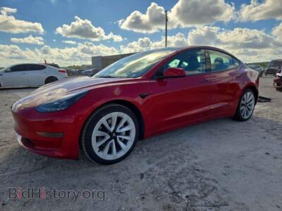 2022 Tesla MODEL 3, red — VIN 5YJ3E1EA5NF368625, Copart
