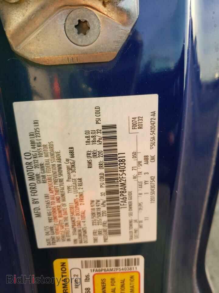 2015 FORD MUSTANG - VIN: 1FA6P8AM2F5403811 - Фото 12