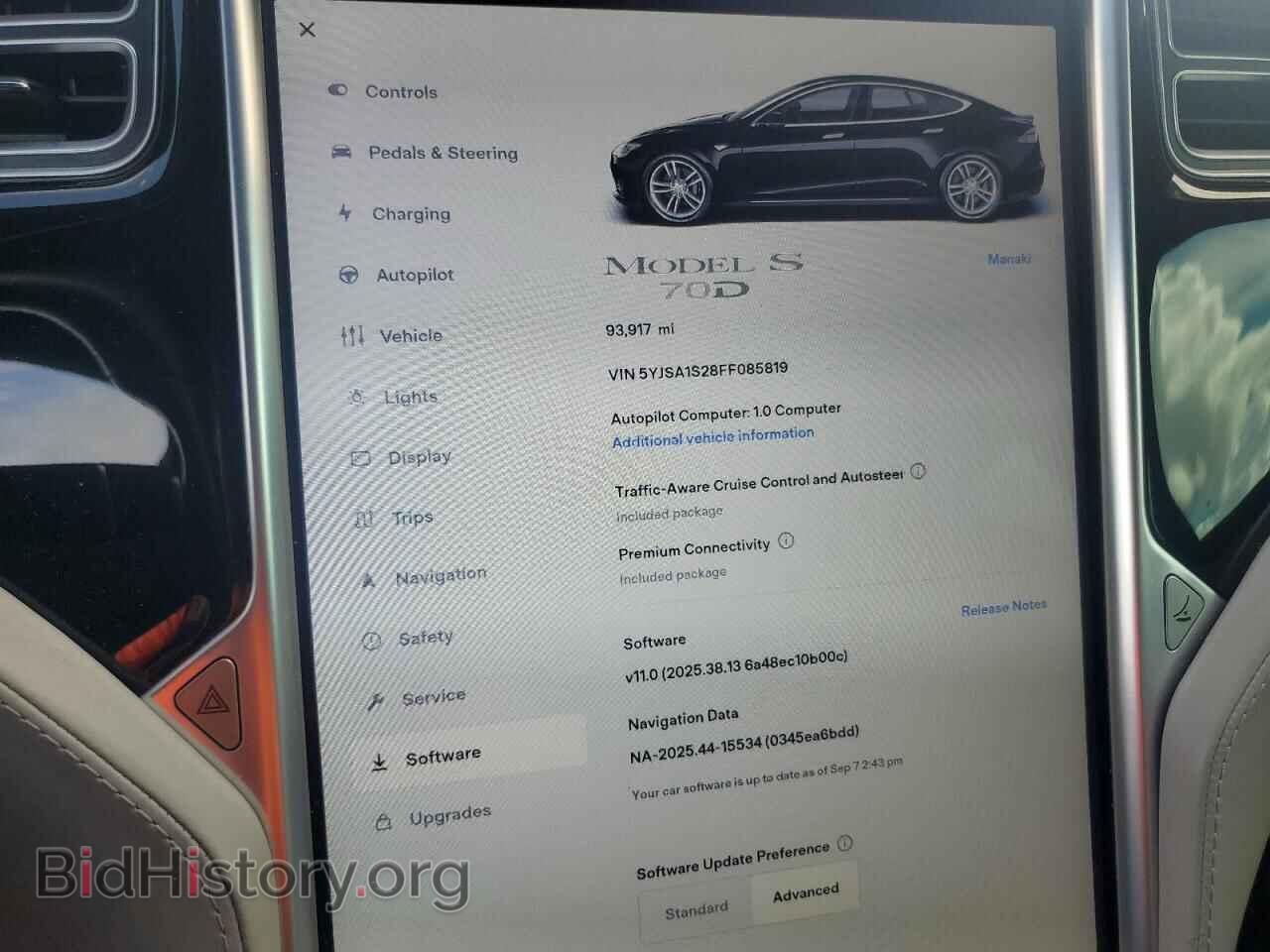2015 TESLA MODEL S - VIN: 5YJSA1S28FF085819 - Photo 9
