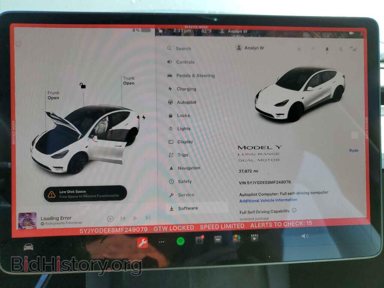 2021 TESLA MODEL Y - VIN: 5YJYGDEE8MF249079 - Фото 9