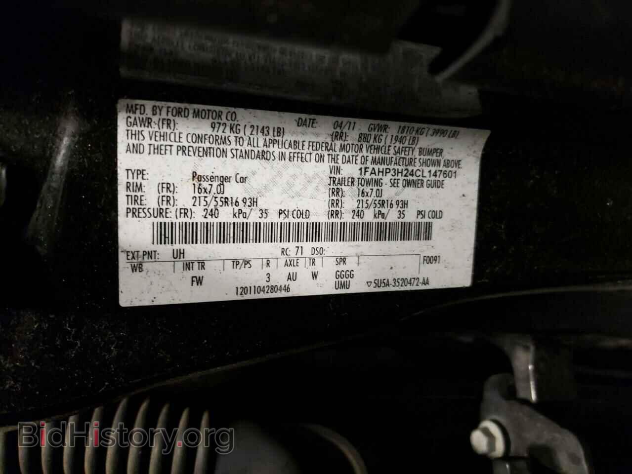 2012 FORD FOCUS - VIN: 1FAHP3H24CL147601 - Фото 12