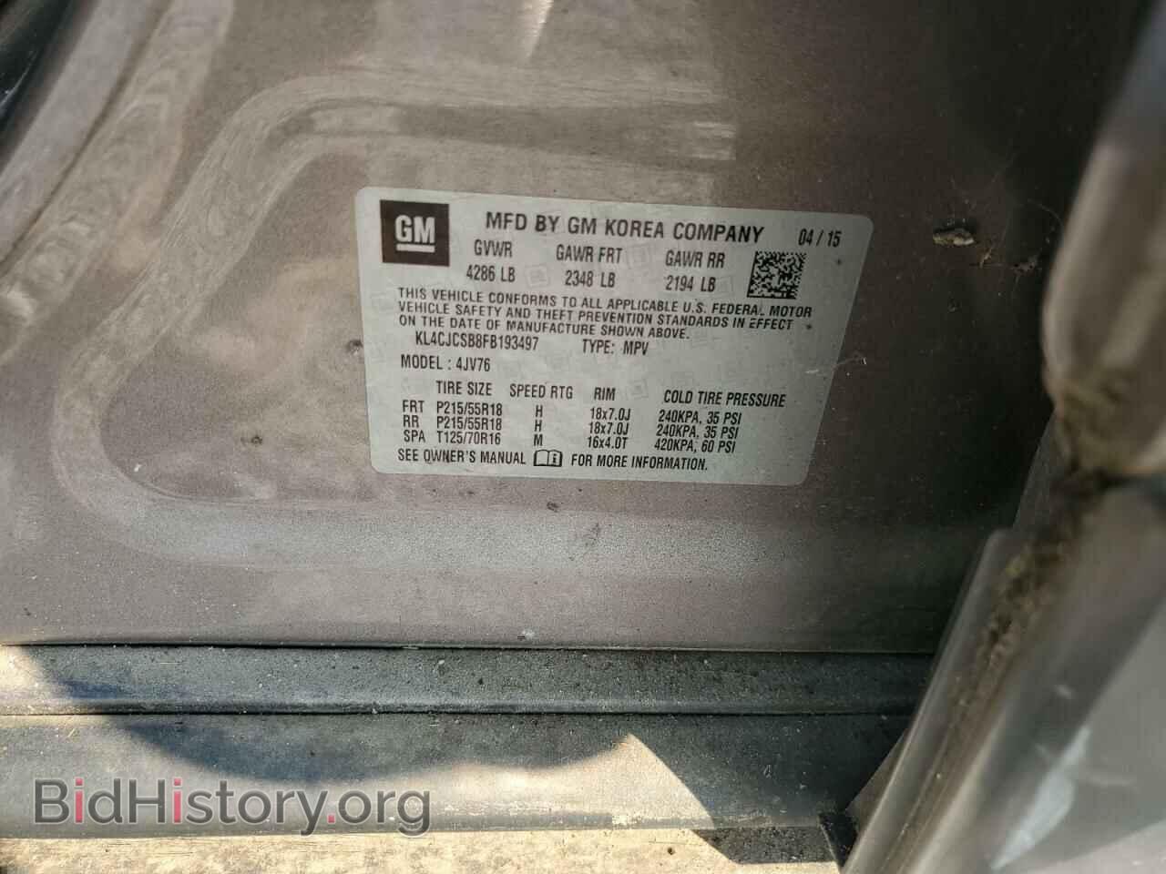 2015 BUICK ENCORE - VIN: KL4CJCSB8FB193497 - Photo 13