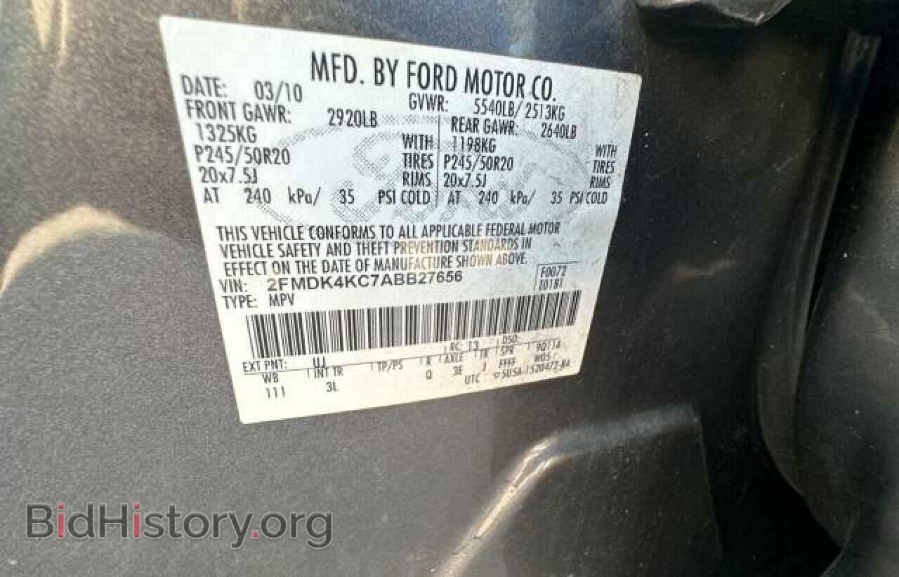 2010 FORD EDGE - VIN: 2FMDK4KC7ABB27656 - Фото 10