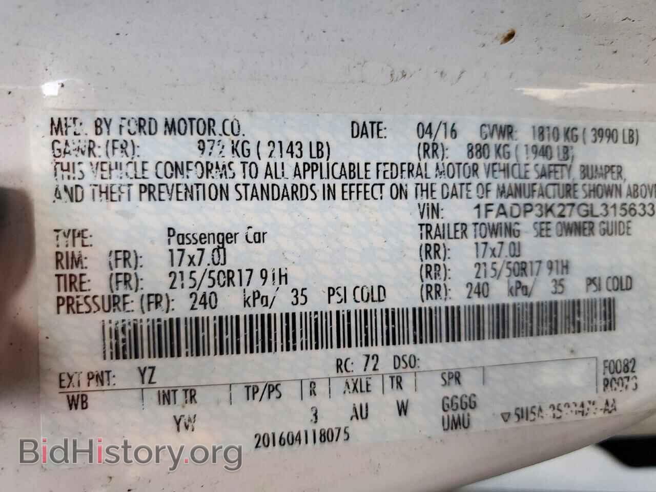 2016 FORD FOCUS - VIN: 1FADP3K27GL315633 - Photo 13