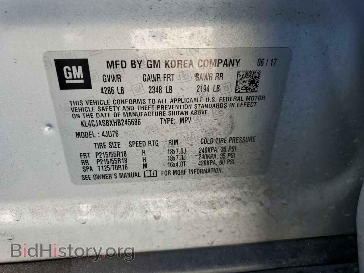 2017 BUICK ENCORE - VIN: KL4CJASBXHB245686 - Фото 13