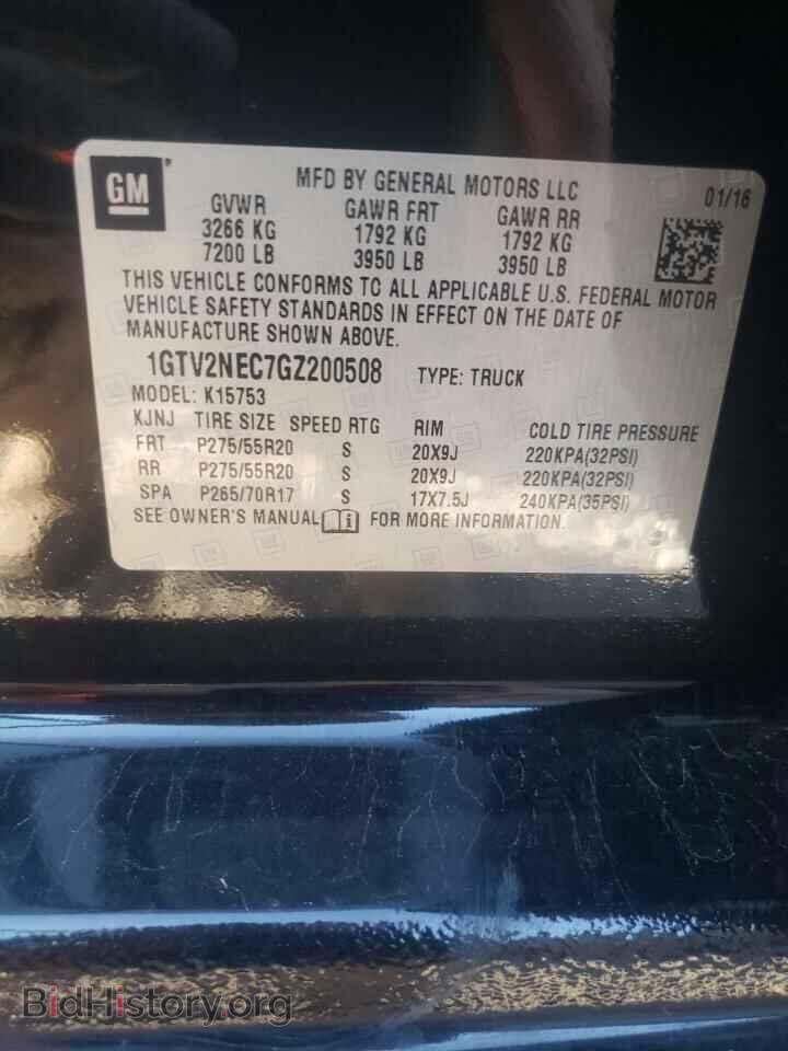 2016 GMC SIERRA - VIN: 1GTV2NEC7GZ200508 - Фото 12