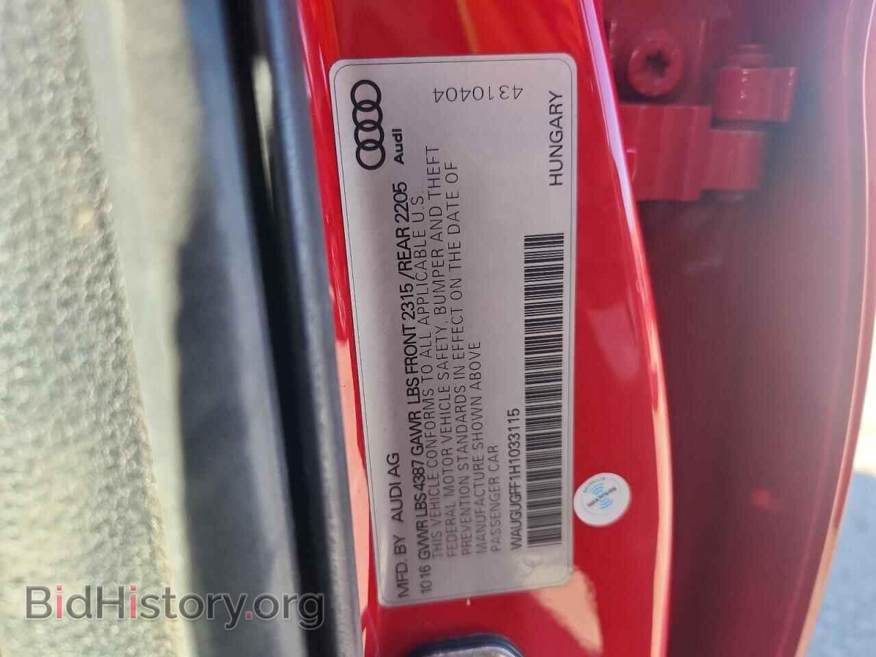 2017 AUDI A3 - VIN: WAUGUGFF1H1033115 - Photo 12