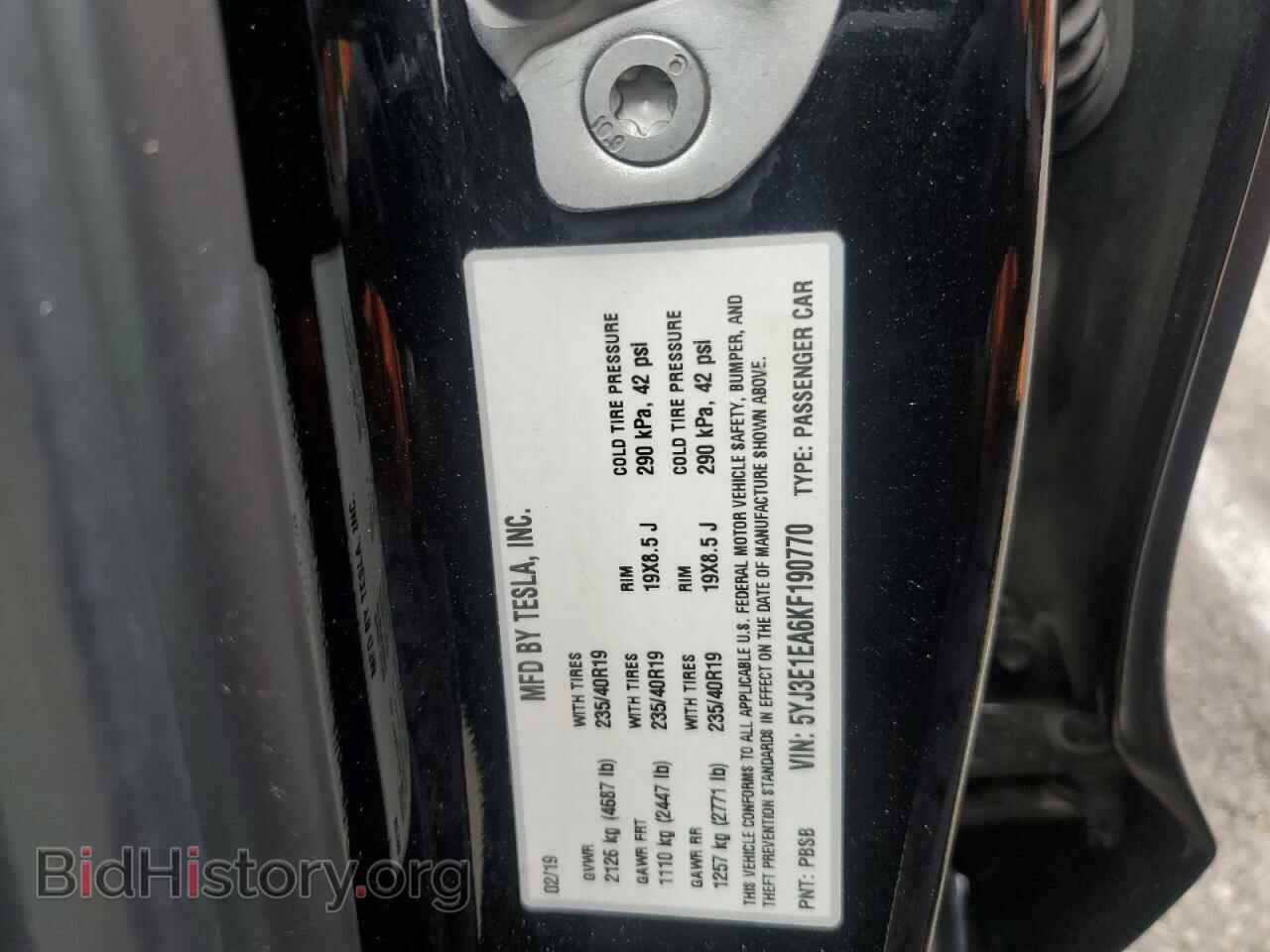 2019 TESLA MODEL 3 - VIN: 5YJ3E1EA6KF190770 - Photo 12