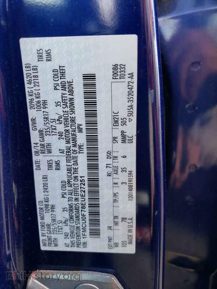 2014 FORD ESCAPE - VIN: 1FMCU0F78EUE27251 - Photo 13