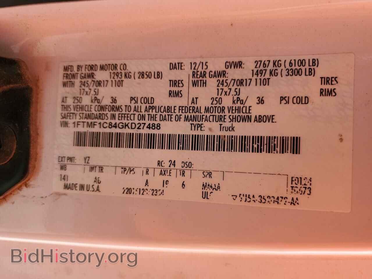 2016 FORD All Models - VIN: 1FTMF1C84GKD27488 - Photo 12